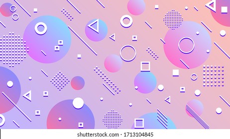Fondo de las figuras geométricas abstractas de gradiente claro con vector de líneas blancas