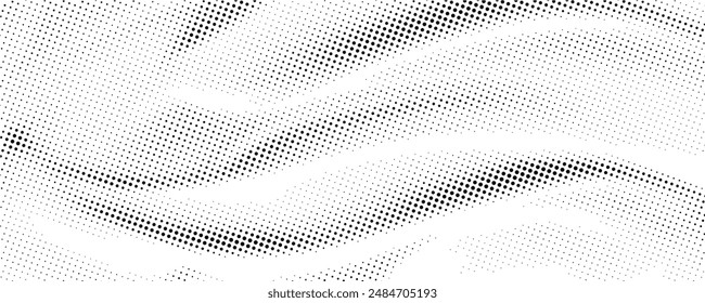 Light gradient halftone dots grunge wide background Art and Illustration