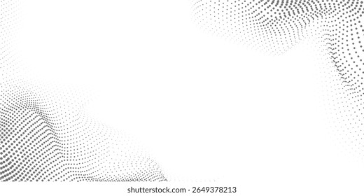 Light gradient halftone dots grunge wide background, halftone elements background