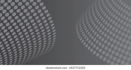 Light gradient silver and black halftone dots modern grunge wide background.