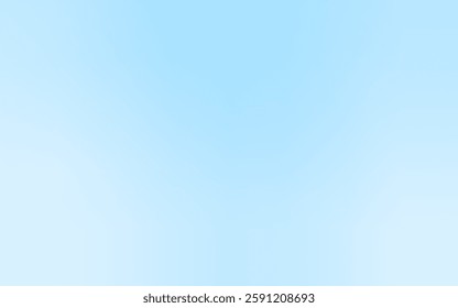 Light gradient vector banner. Pastel blue blur backdrop. Background abstract blue sky. Blurred color simple wallpaper. Soft blurred light bg. Cold gradation water cover design
