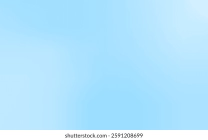 Light gradient vector banner. Pastel blue blur backdrop. Background abstract blue sky. Blurred color simple wallpaper. Soft blurred light bg. Cold gradation water cover design