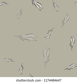 light gray background color, leaves scatter throughout the canvas, the pattern, suitable for registration usays, festive gentle excretions