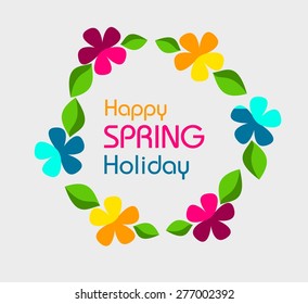 Light gray background with floral decoration in circle