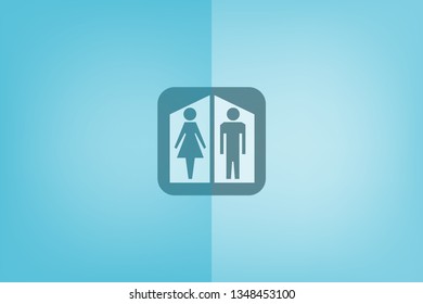 light gray background image and women and men logo