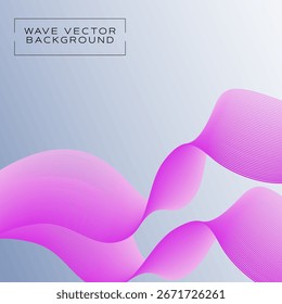 Fundo cinza claro com sobreposição fluindo fitas magenta-rosa de linhas finas, texturizadas e em camadas