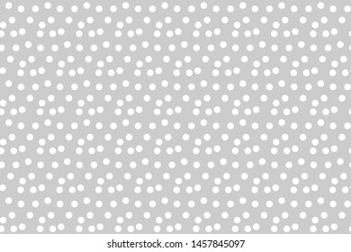 Light gray background scattered dots polka seamless pattern. Vector illustration.
