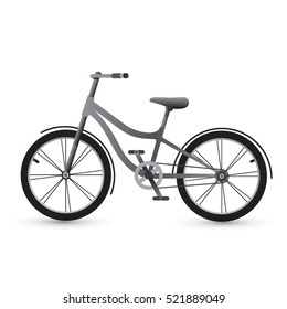 Light gray bicycle isolated on white background.Cycling concept.