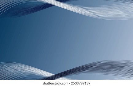 Gris claro azul con línea blanca y línea de onda azul oscuro Línea de onda Presentación de negocios Fondo de diapositivas Vector, fondo azul, línea de cinta Onda