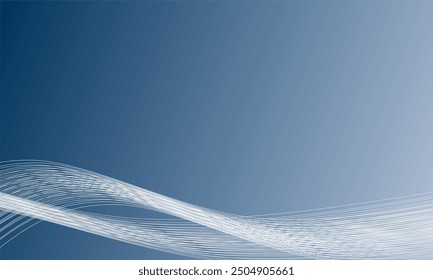 light gray blue with white line curve business presentation slide background vector, blue background, tape line wave