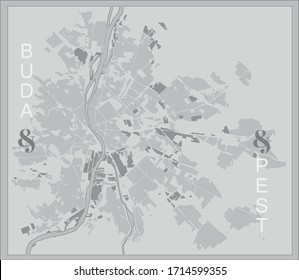 Hellgrauer Budapester Stadtplan