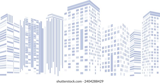 Hellgrauer Stadtlandhintergrund, einfarbige urbane Landschaft. Moderne Architektur.