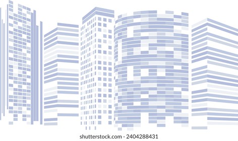 Light gray cityscape background, Monochrome urban landscape. Modern architectural.