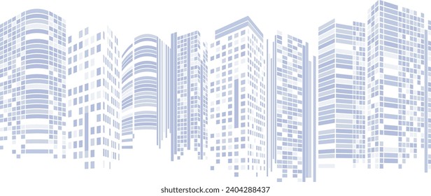 Fondo de paisaje urbano gris claro, paisaje urbano monocromo. Arquitectura moderna.