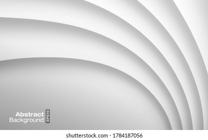 Fondo ondulado de color gris claro. Patrón moderno de tarjetas de visita.  Textura de sombra de curva gris de papel. Presentación contemporánea. Diseño de material vectorial Ilustración .