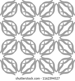Light gray floral design on white background. Seamless pattern for textile and wallpapers