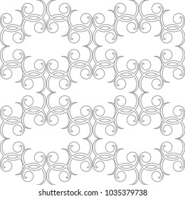 Light gray floral ornament on white background. Seamless pattern for textile and wallpapers