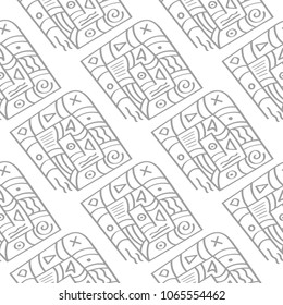 Light gray geometric ornament. Seamless pattern for web, textile and wallpapers