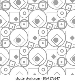 Light gray geometric ornament. Seamless pattern for web, textile and wallpapers