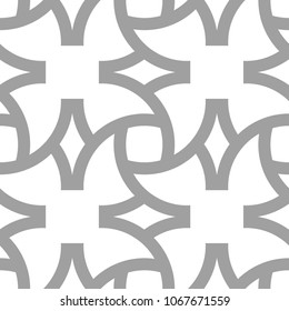Light gray geometric ornament. Seamless pattern for web, textile and wallpapers