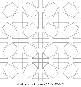 Light gray geometric ornament. Seamless pattern for web, textile and wallpapers