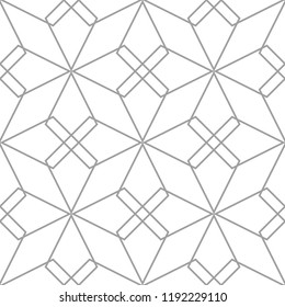 Light gray geometric ornament. Seamless pattern for web, textile and wallpapers