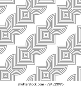 Light gray geometric ornament. Seamless pattern for web, textile and wallpapers