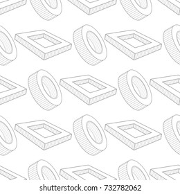 Light gray geometric ornament. Seamless pattern for web, textile and wallpapers
