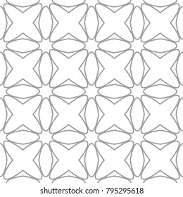 Light gray geometric ornament. Seamless pattern for web, textile and wallpapers