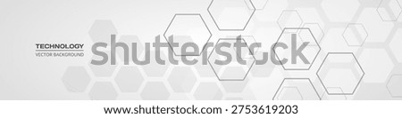 Light gray hexagon technology abstract background soft gradient minimalist honeycomb pattern with subtle hex outlines and faint nodes, cool professional tone, ideal for tech startup product launch,