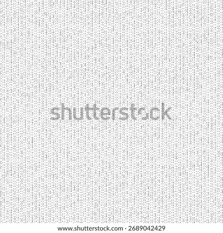 Light gray knitted fabric with an interrupted pinstripe effect left by the fiber tones. Obsolete wool or cotton cloth. Abstract vector seamless.