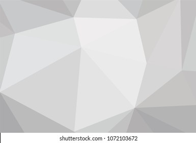 Light gray low polygonal mosaic background. Triangular polygon pattern.  Low polygonal backdrop.  Monochrome low poly geometric background. Vector illustration. Abstract white and black origami.