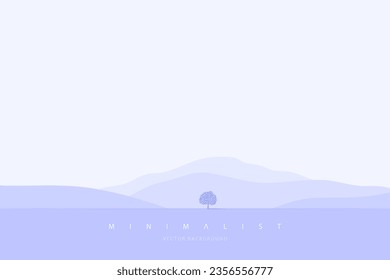 Light gray minimalist landscape background. Monochrome creative modern paint. Abstract nature art contemporary mountain poster. Hand drawn vector illustration in flat style for prints web and canvas