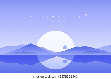 Fondo de paisaje minimalista gris claro. Pintura moderna creativa monocroma. Afiche de arte de la naturaleza contemporáneo. Ilustración vectorial dibujada a mano en estilo plano para impresiones web y lienzo