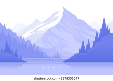 Fondo de paisaje minimalista gris claro. Pintura moderna creativa monocroma. Afiche de arte de la naturaleza contemporáneo. Ilustración vectorial dibujada a mano en estilo plano para impresiones web y lienzo
