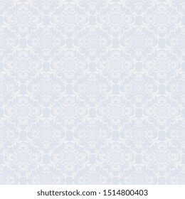 Light gray ornament on gray backgraund. Seamless wallpaper pattern. Seamless floral ornament on background. Wallpaper pattern. Vector illustration