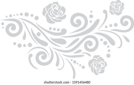Light gray ornamental vintage element. Vector