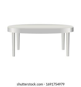 light gray oval table on four legs