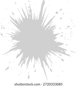 Salpicaduras de pintura gris claro con salpicaduras de tinta dinámica sobre fondo transparente, perfecto para diseños modernos, superposiciones, carteles y marcas.