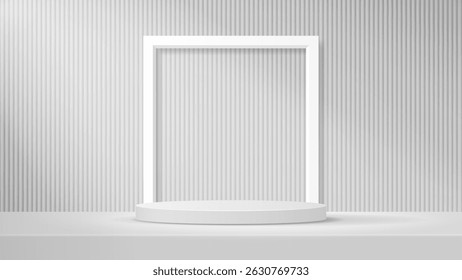 Podio gris claro para el producto de la presentación 