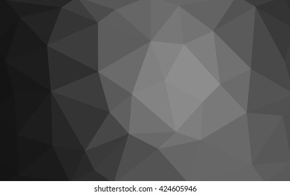 Light gray polygonal illustration, which consist of triangles. Triangular design for your business. Geometric background in Origami style with gradient.