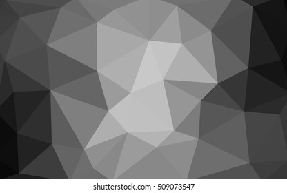 Light gray polygonal illustration, which consist of triangles. Triangular design for your business. Geometric background in Origami style with gradient.