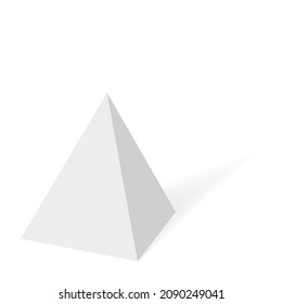 Light gray pyramid pattern isolated on white background. Geometric shapes design.