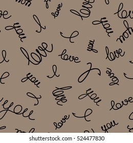 Light gray seamless background with the words -I love you-