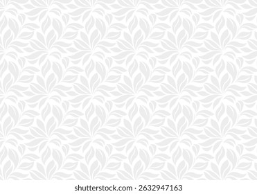 Vector de fondo de patrón de hoja de naturaleza transparente gris claro