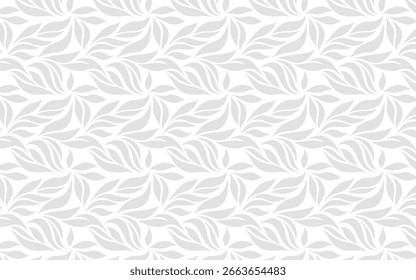 Light gray seamless nature leaf pattern background vector and gray, seamless pattern, nature pattern, leaf pattern, botanical background, organic texture, floral vector, natural wallpaper.