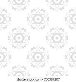 Light gray seamless pattern. Ornamental background. Vector illustration