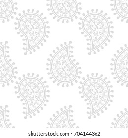 Light gray seamless pattern. Ornamental background. Vector illustration