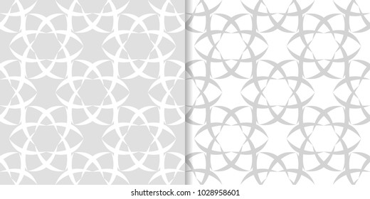 Conjunto de fondos florales gris claro. Patrones sin costuras para textiles y Fondos de pantalla