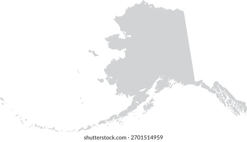 Light Gray Silhouette Map of Alaska